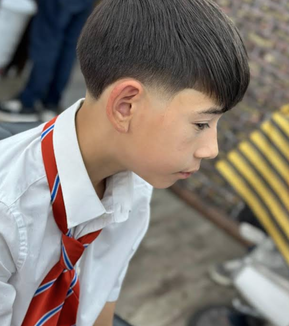 Sharp taper fade styling